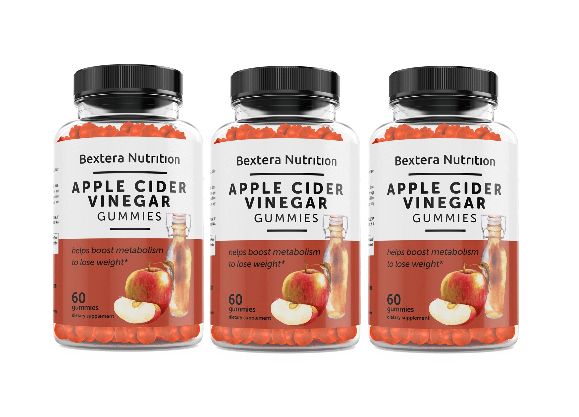 3 Bottles of Apple Cider Vinegar Gummies